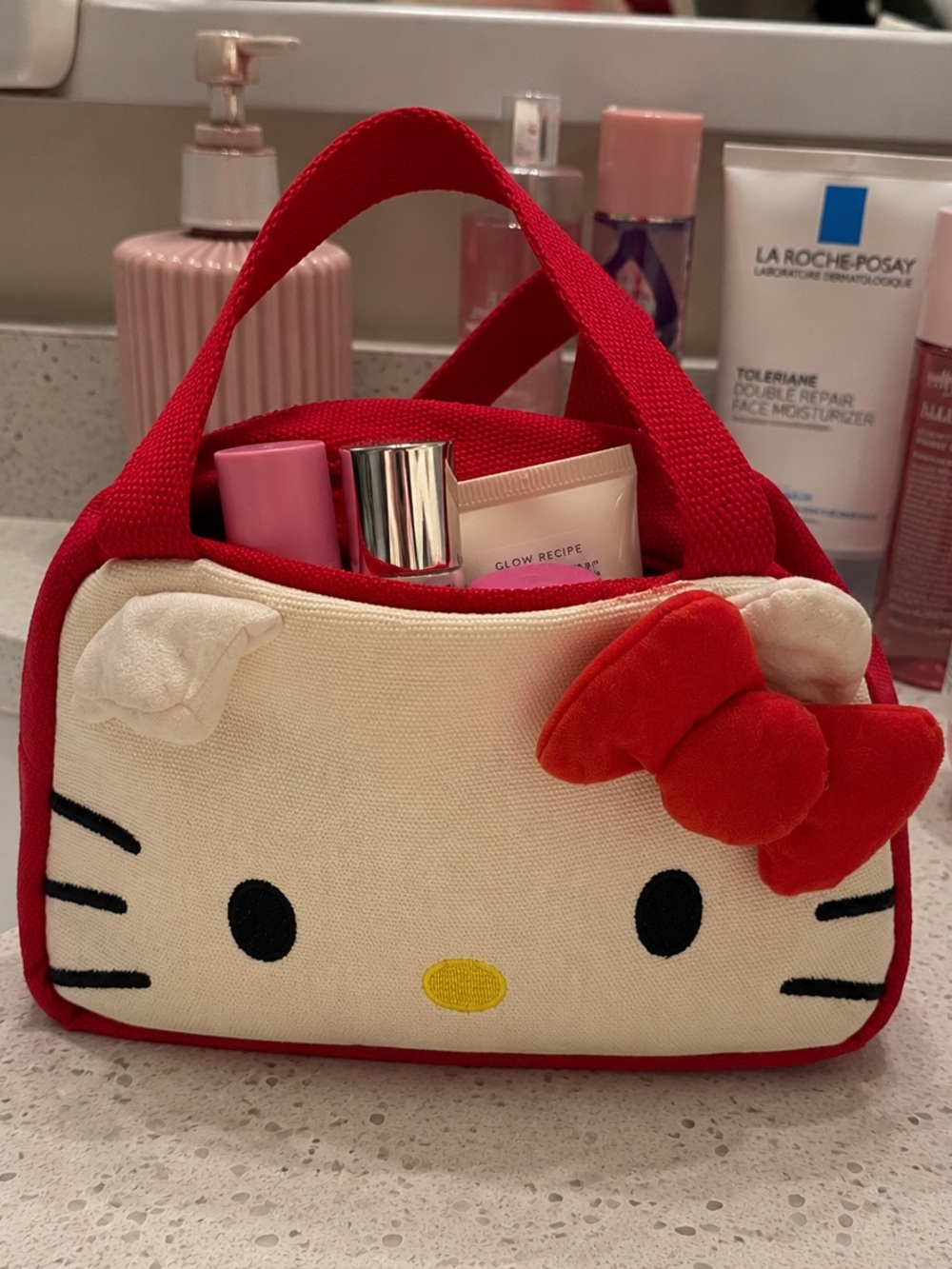 Hello Kitty Mini Tote Bag – Cute Red Bow Canvas Handbag